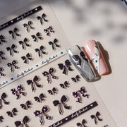 粉彩蝴蝶結與蝴蝶系列：甜美蝴蝶結 — 3D 浮雕指甲貼