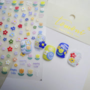 365nails: "Colorful Daisy Tulip Happy Life" – nail art stickers