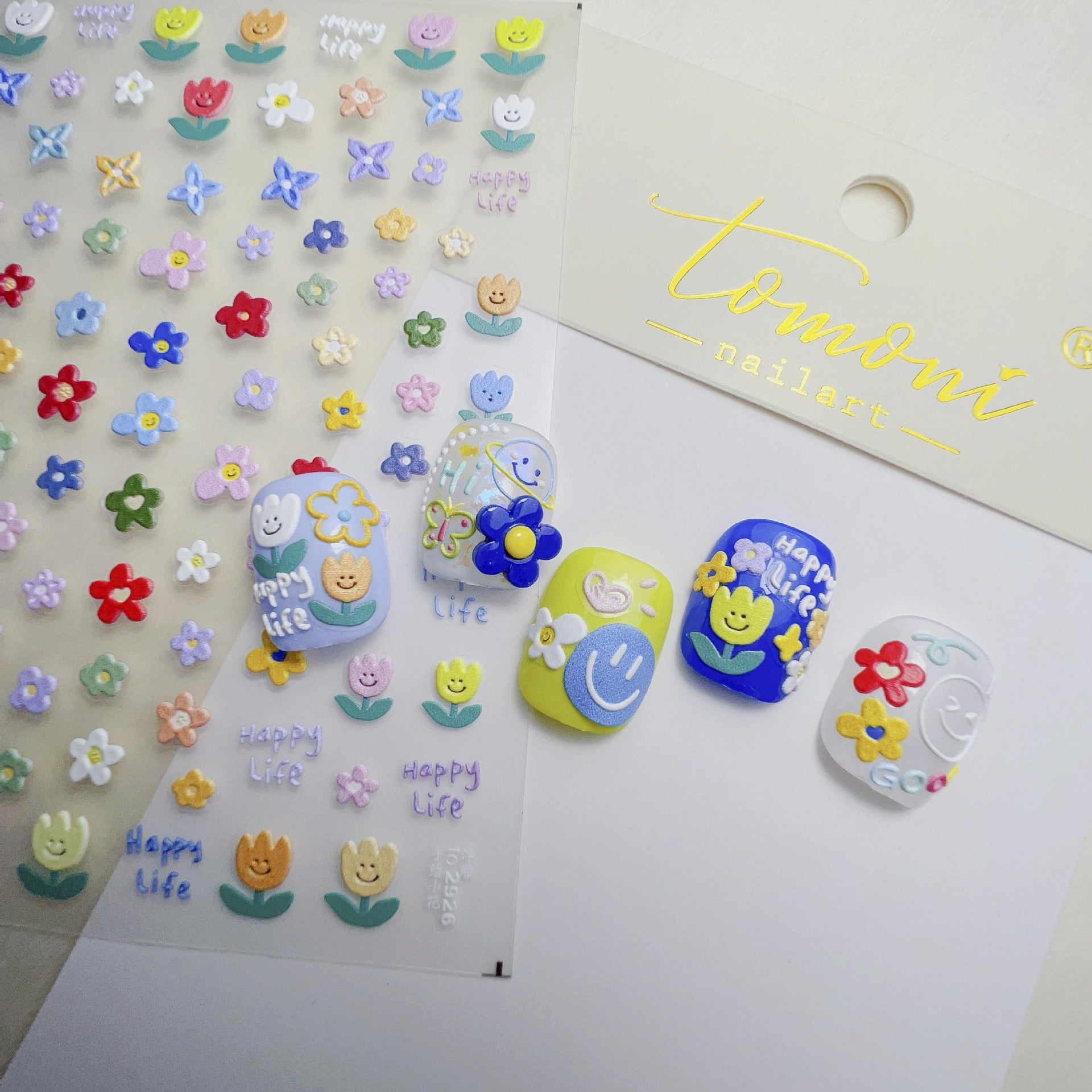365nails: "Colorful Daisy Tulip Happy Life" – nail art stickers