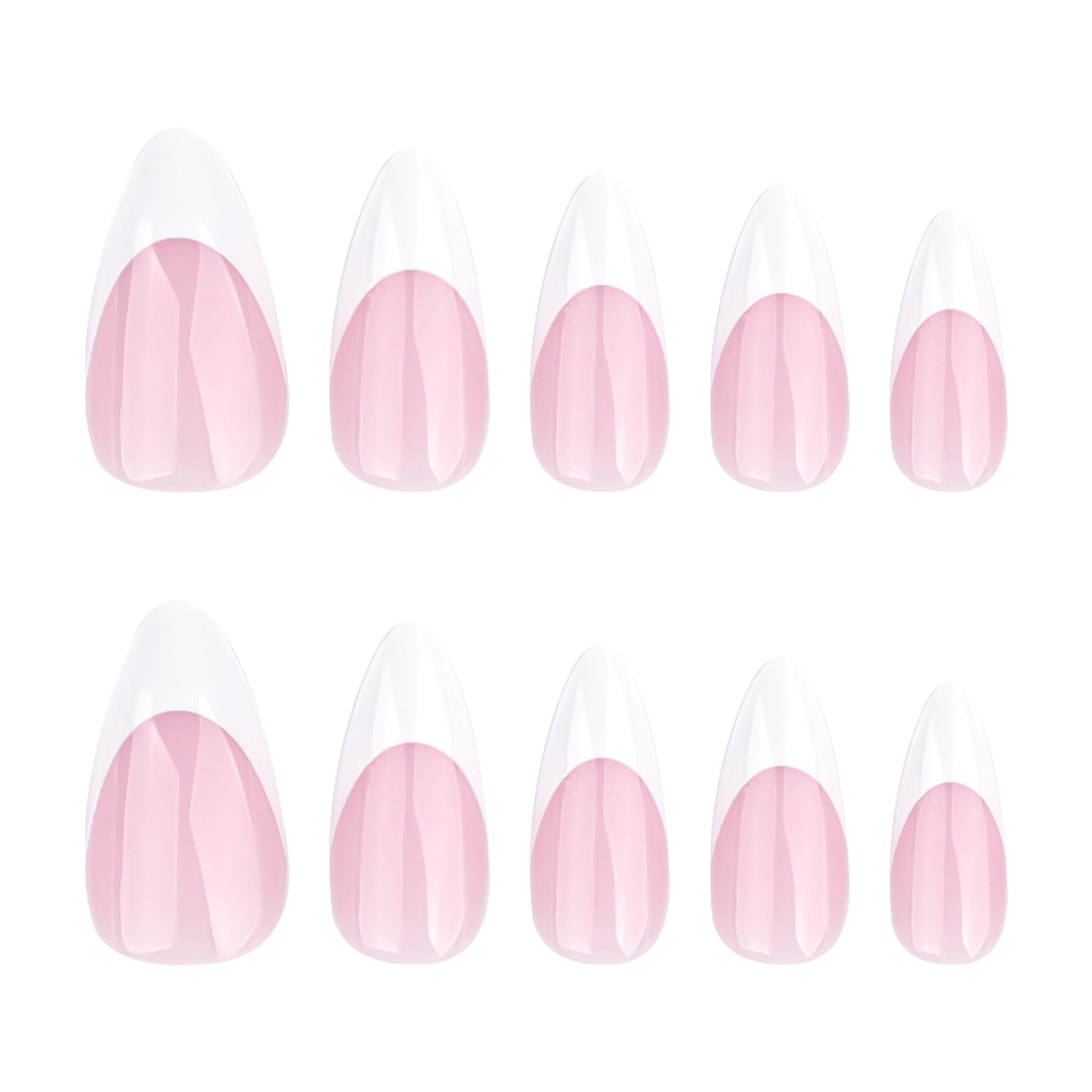 Short almond classic French white wearing nail  hot-selling nail art fake nail wearable removable nail piece｜365nails