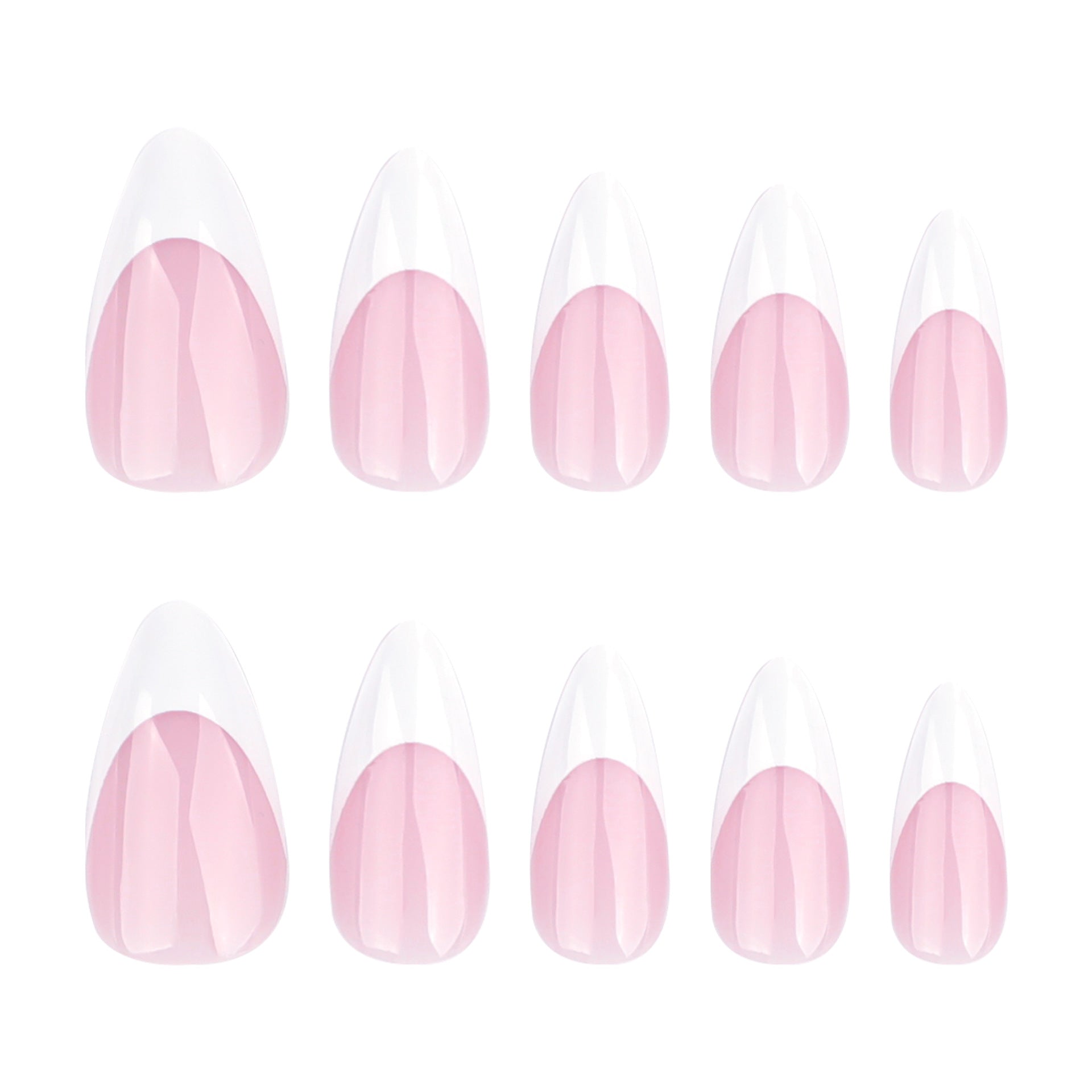 Uñas francesas cortas almendradas clásicas blancas para usar, uñas postizas de gran venta, uñas postizas extraíbles y usables | 365nails