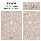 Aurora Christmas Ball Nail Sticker 5D Embossed Three-dimensional Shell Light Christmas Atmosphere DIY Nail Sticker SA