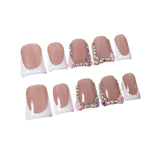 Polvo para uñas con forma de boca de pato, uñas francesas a presión, hechas a mano, con uñas postizas al por mayor | 365nails