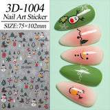 Christmas Series Nail Art Sticker Flat Belt Adhesive Christmas Snowman Elk Nail Sticker Ornament 3D