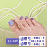 Semi-Cured Gel Nail Strips 3D Floral Glossy Toe Design (MOQ=3)
