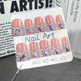 Duck bill nail ic transparnt Frnch full diamond flash Handmad  factory wholsal｜365nails