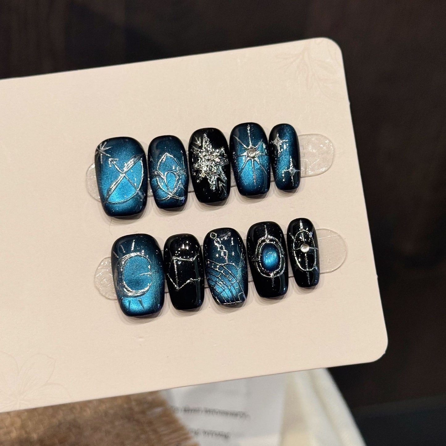 Galaxy Constellation Blue Press On Nails