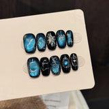 Galaxy Constellation Blue Press On Nails