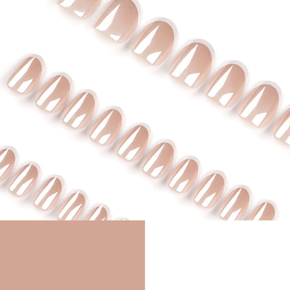Manicura de alto sentido, 30 piezas en caja recubiertas, borde blanco francés simple ｜365nails