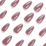 Simple solid color classic nail art, almond-shaped wearable nail art piece｜365nails