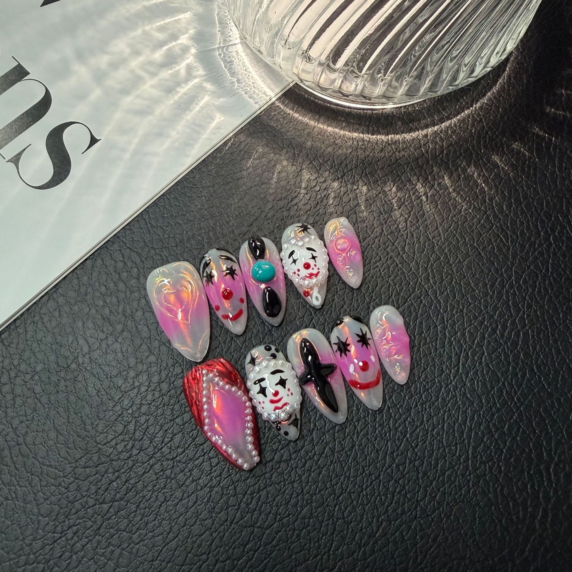 365nails：「菱格夢」– 3D 水晶手工製杏仁形穿戴甲