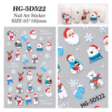 Original Christmas nail sticker 5D relief three-dimensional happy Christmas atmosphere elements DIY nail sticker HG model