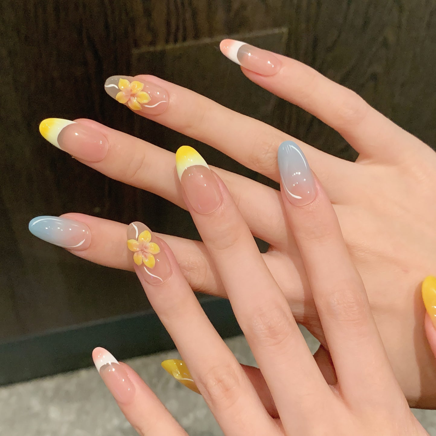 Macaron Color Three-dimensional Carving Spring and Summer Detachable Handmade Wear nails | 365nails