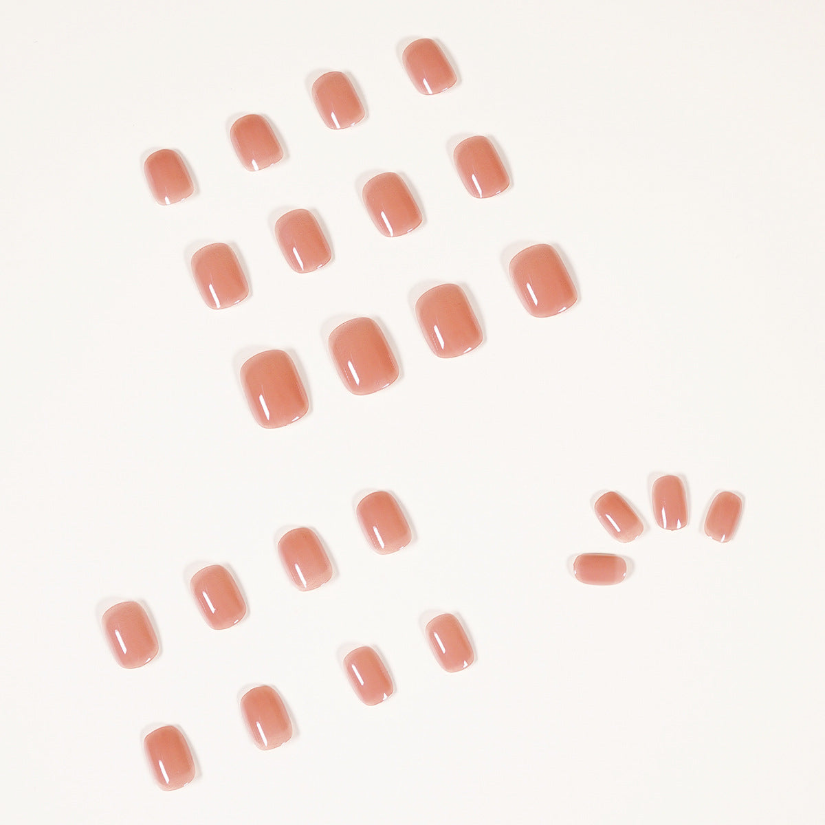 Cinnamon Nude Short   Fake Nail  Finished ｜365nails