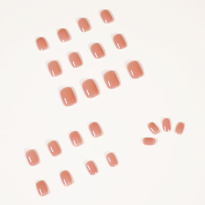 Cinnamon Nude Short   Fake Nail  Finished ｜365nails
