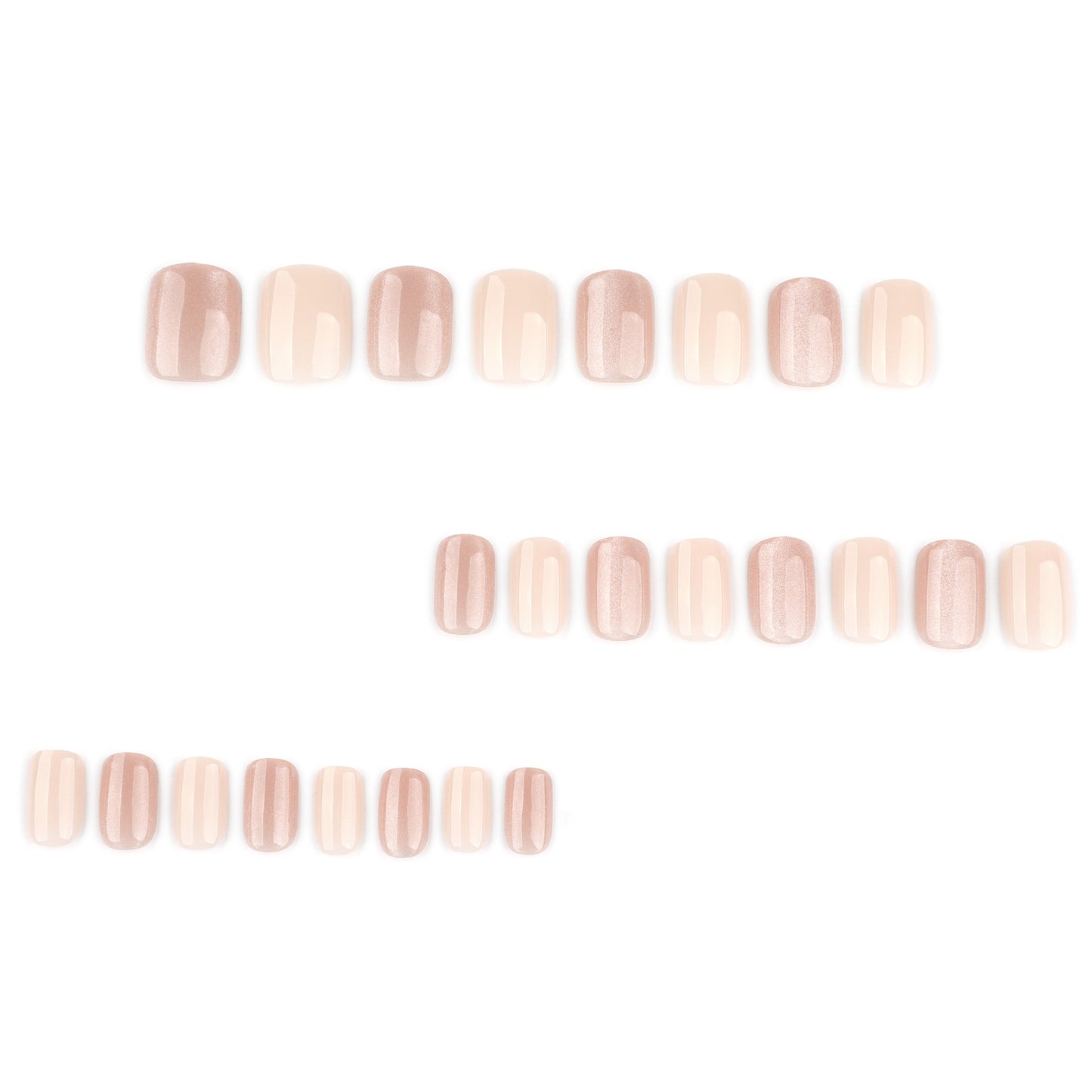 Soft Nude Gradient Nails with Subtle Shimmer Glow