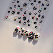 Soot Sprite & Star: "Ghibli Magical Dust" – 5D Embossed Nail Sticker