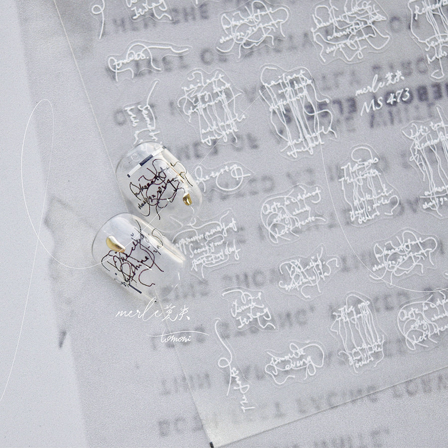 365nails: "Abstract Graffiti Handwriting" – Nail Art Stickers