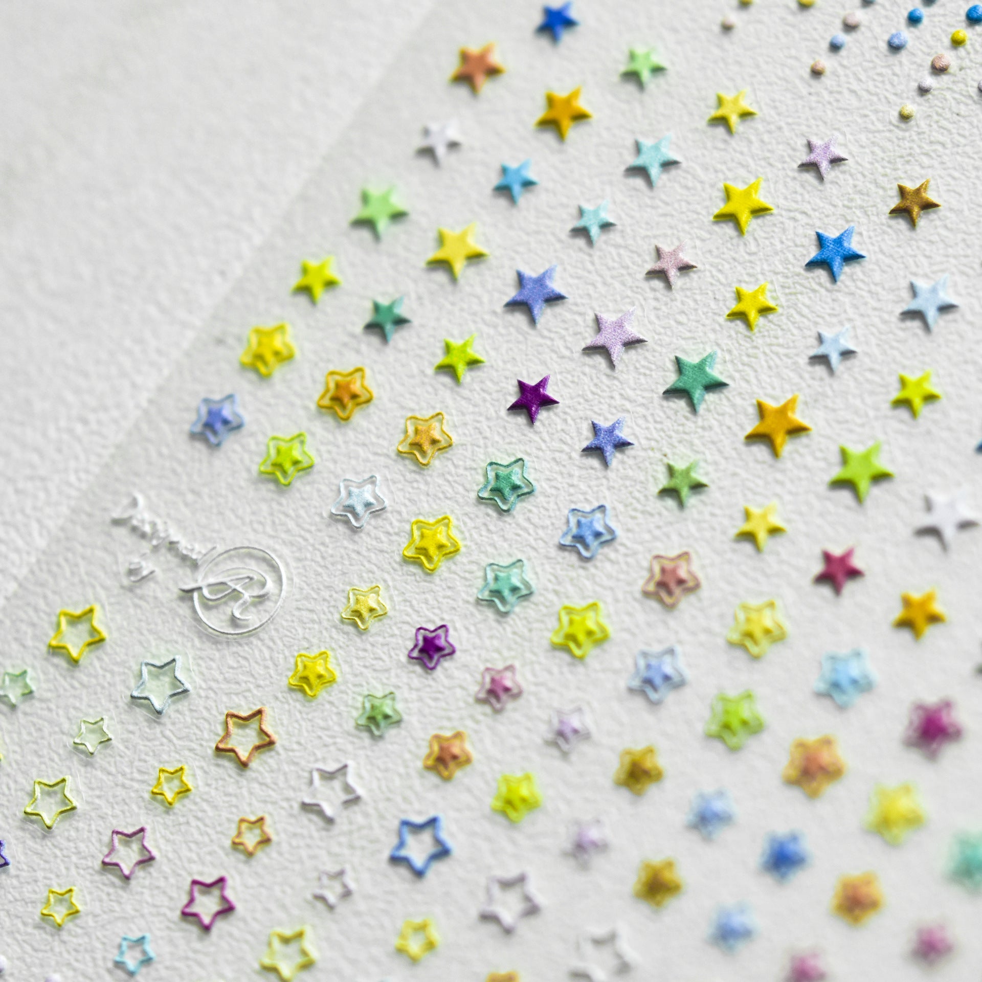 Rainbow Heart Dot Collection: "Sweet Love" – 3D Embossed Nail Sticker