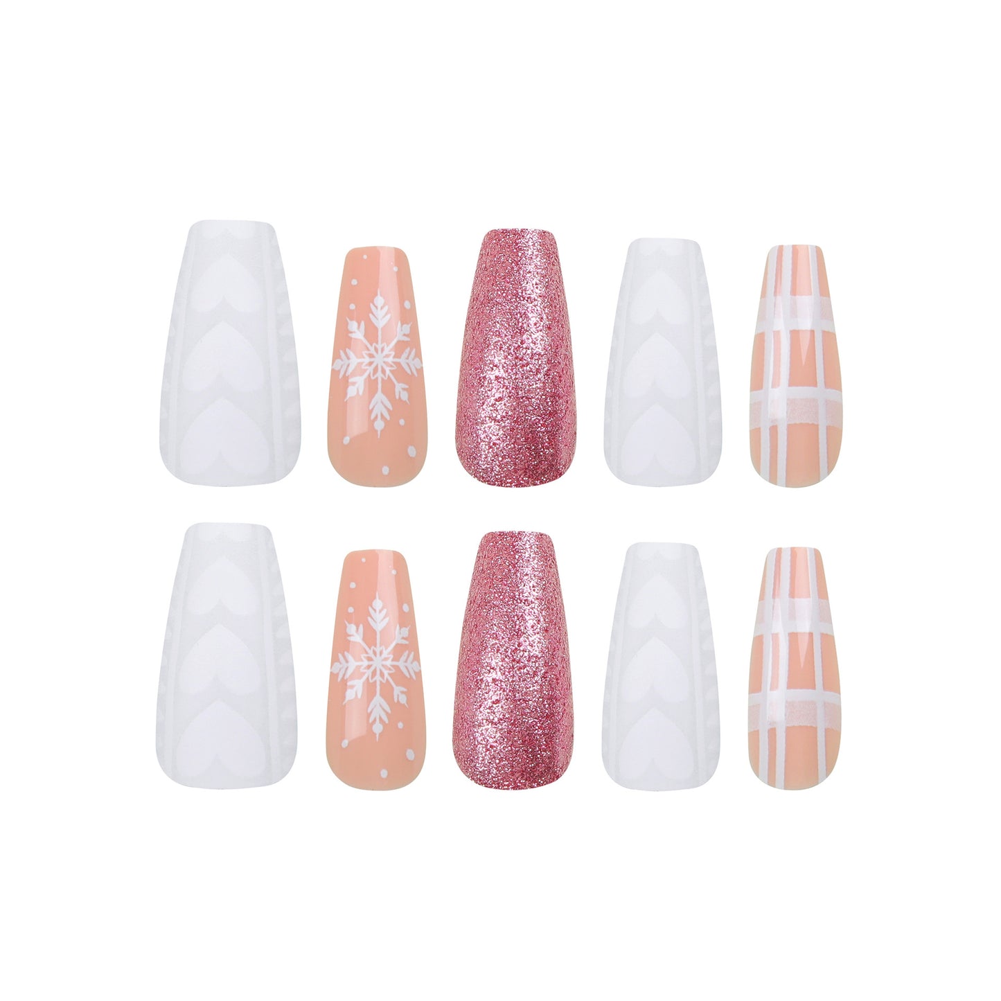 Factory direct sales Christmas fake nails manicure sequined nails sticker press on nails removable nails piece finished product wholesale｜365nails