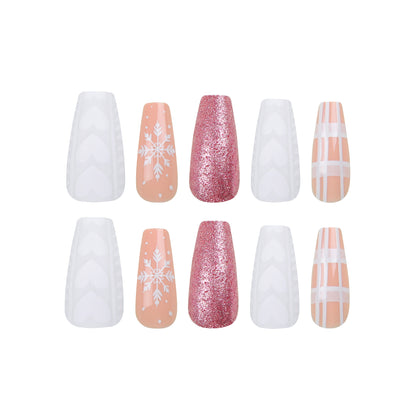Factory direct sales Christmas fake nails manicure sequined nails sticker press on nails removable nails piece finished product wholesale｜365nails