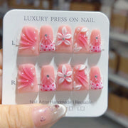 Sakura Blush: "Pink Petal" – Short Square Press-Ons
