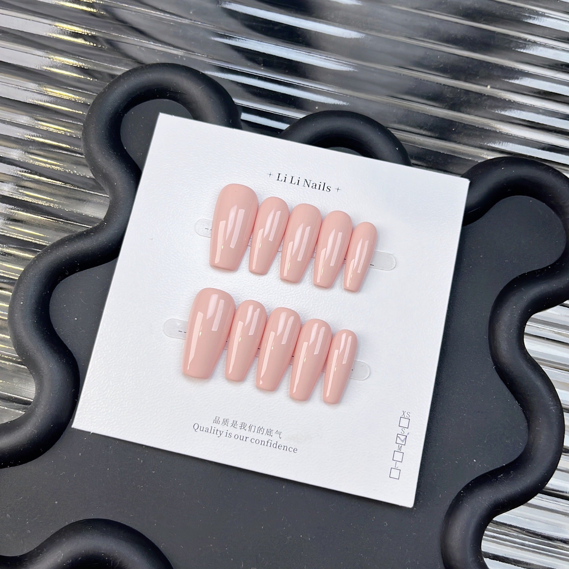 The Essential Solids | Long Coffin ｜Handmade Press-on Nails