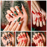 Unhas postiças, unhas postiças, decoração de Natal, coleção finalizada, adesivo de unha, vendas de fábrica｜365nails