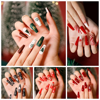 Fake nails press on nails Christmas wear nail art finished collection nail patch nail art sticker factory sales｜365nails