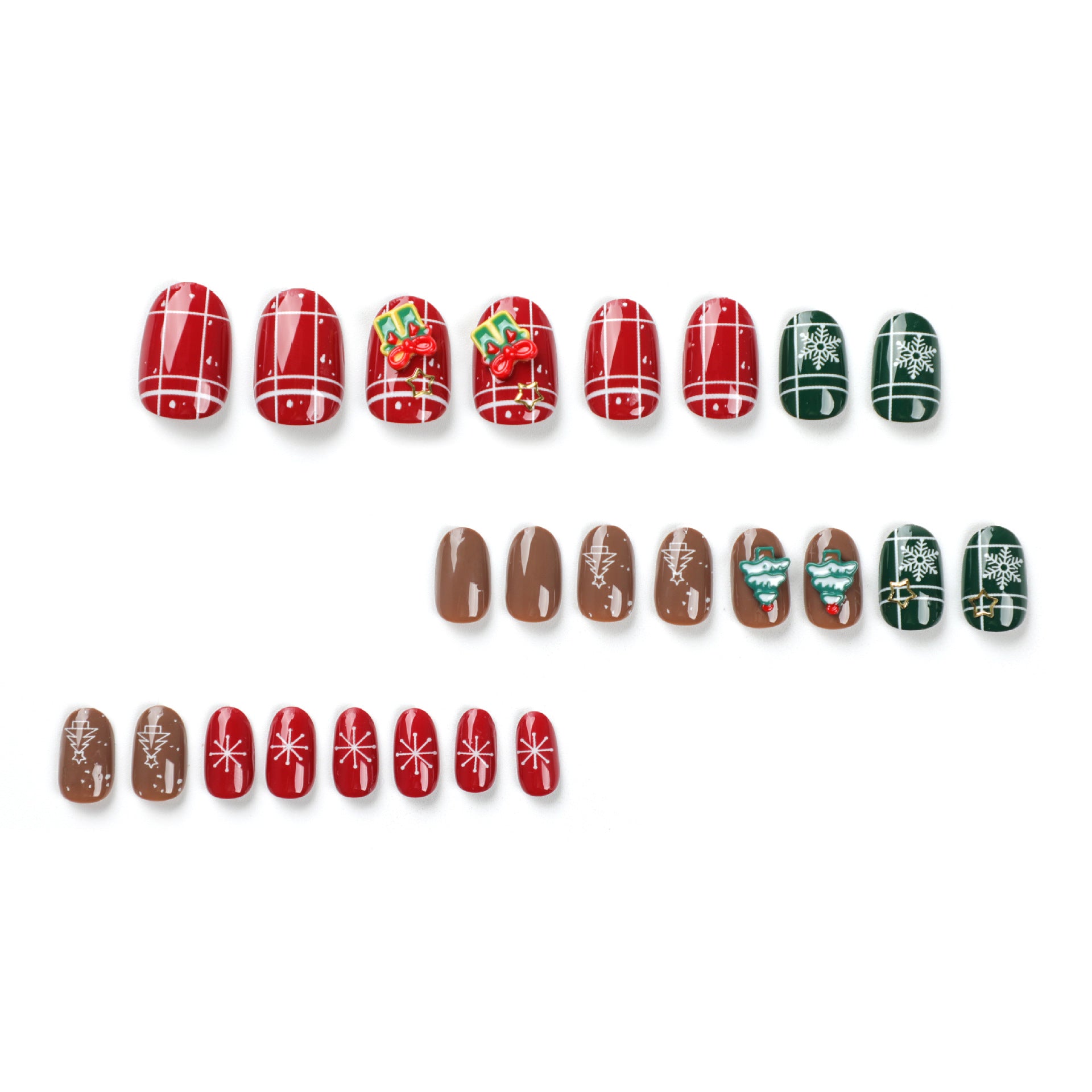 聖誕節穿戴甲 美甲假甲 秋冬款 可拆卸 甲貼 成品 批發｜365nails