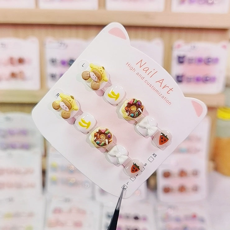 Cute Rainbow Cartoon Kids Press On Nails Mixed Collection