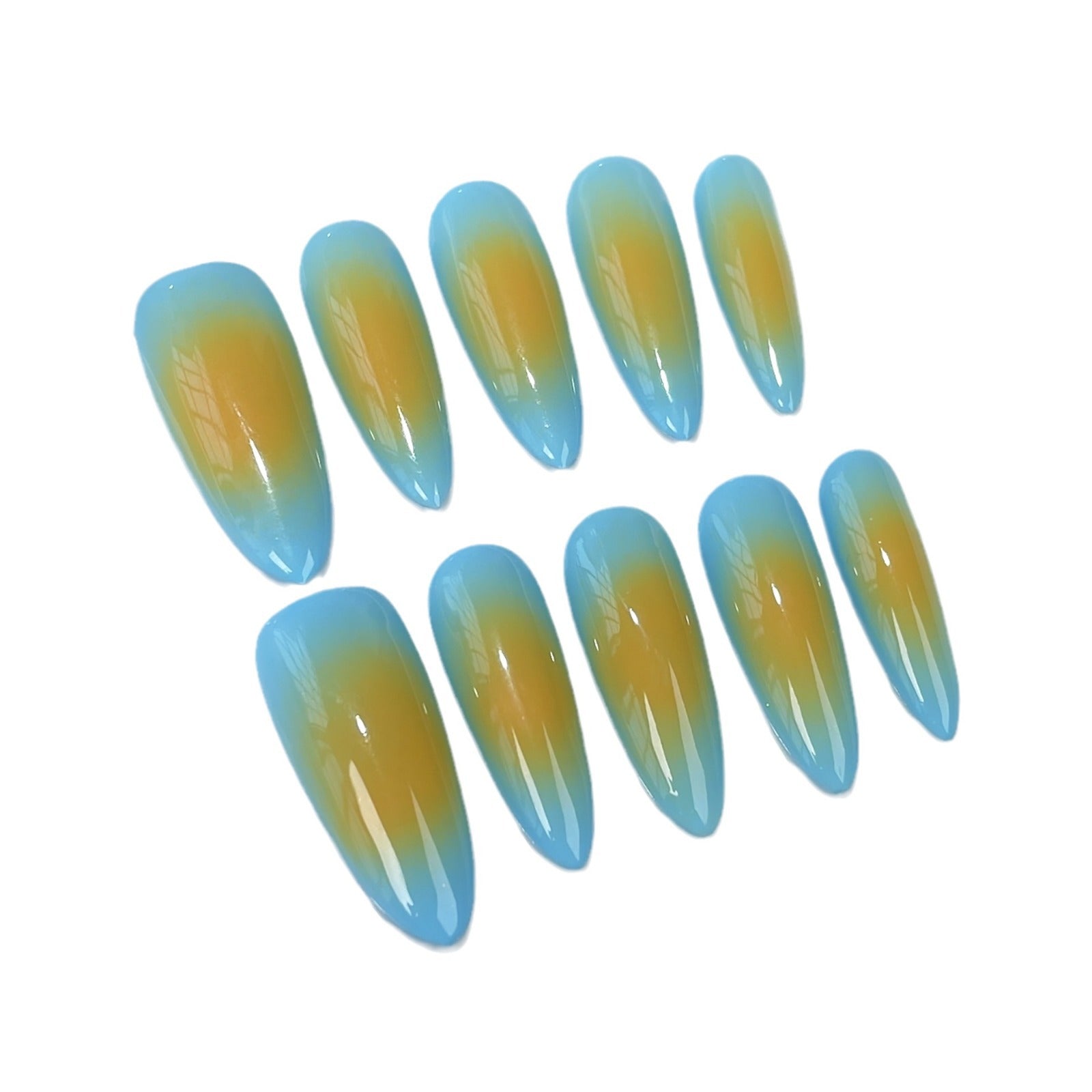 Uñas postizas sencillas con diseño de rubor, dulces, geniales y atractivas, para chicas, con pegatinas largas, hechas a mano, venta al por mayor | 365nails