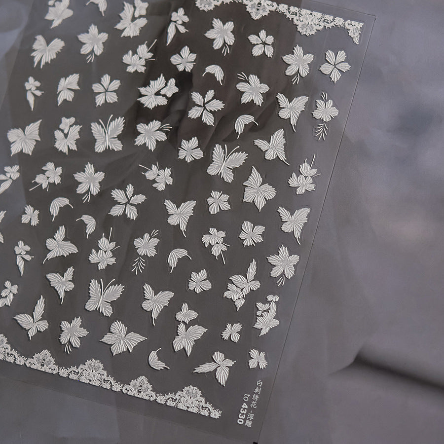 365nails: "White Lace Butterfly" – nail art stickers