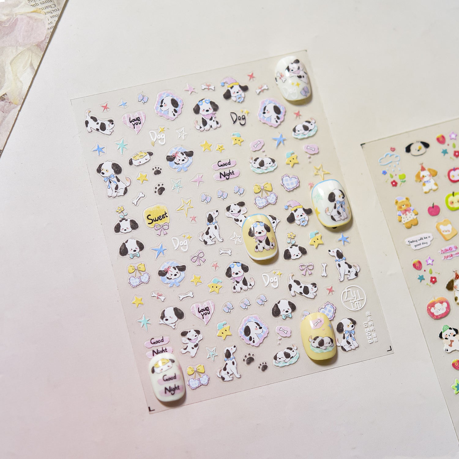 Sweet Dalmatian Puppy: "Playful Puppy Love" – 5D Embossed Nail Sticker