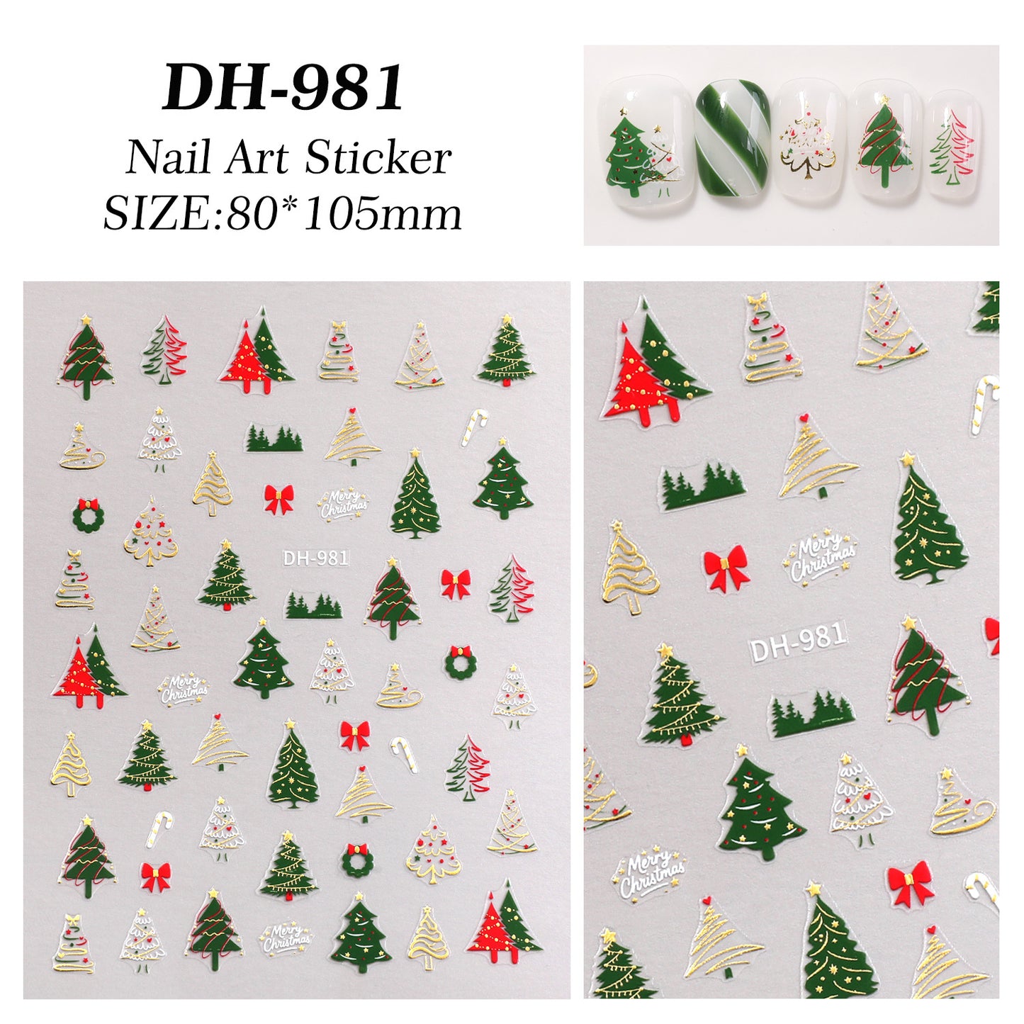 Christmas Series Nail Sticker Flat Belt Adhesive Christmas Snowman Elk Nail Art Sticker Ornament DH