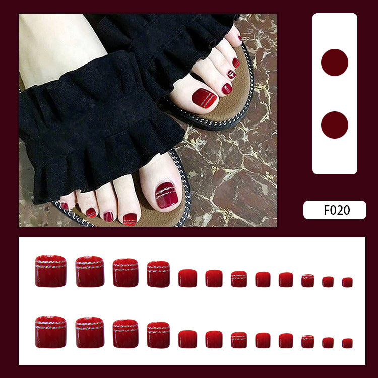 Unhas postiças com acabamento em unhas postiças Unhas postiças removíveis com acabamento em unhas postiças dos pés Unhas dos pés ｜365nails