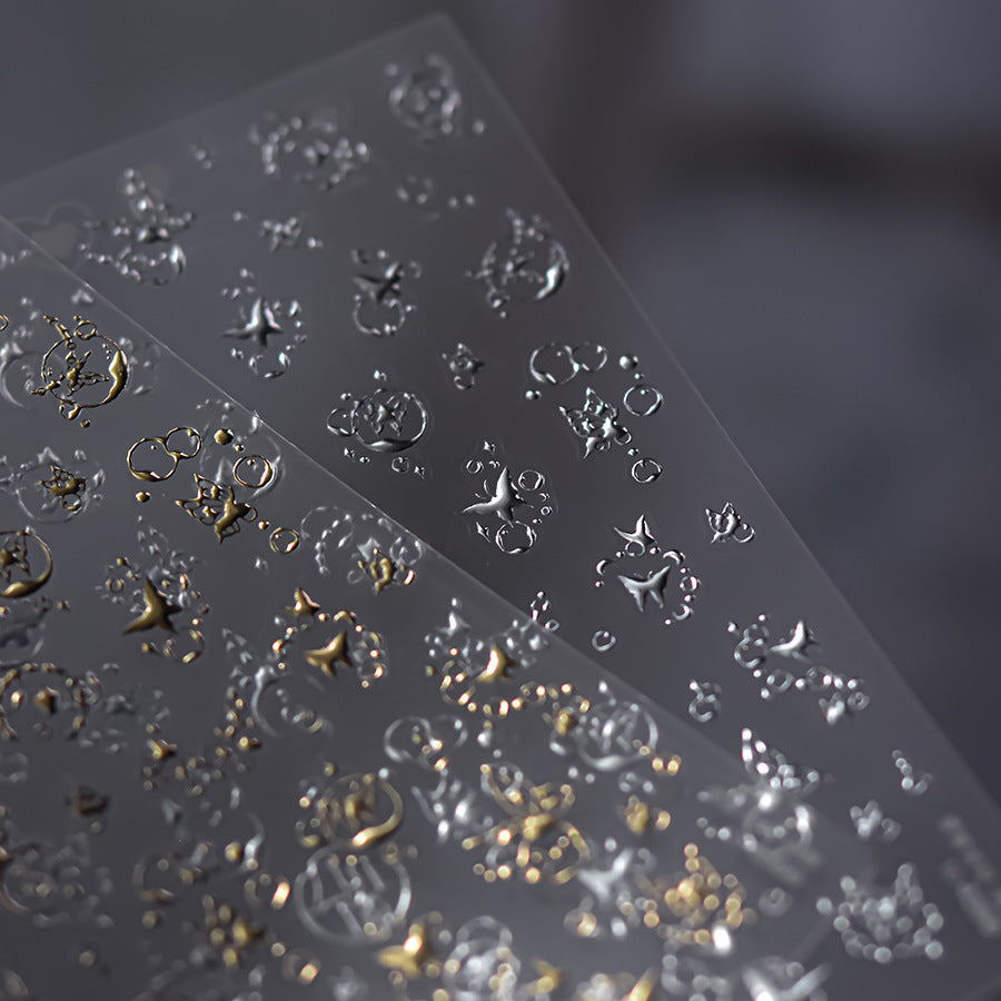 365nails: "Gold Metallic Butterfly Bubble" – Nail Art Stickers