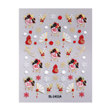 Bronzing Snowflake Lucky Bag Nail Art Sticker 5D Embossed Three-dimensional Snowball Snowflake DIY Nail Sticker Jewelry SL