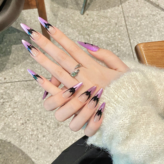 New Halloween Wear Nail Art False Nails  Spider Bat Finger handmade press on nails Art | 365nails