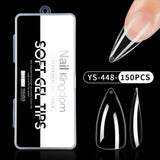 Nail Tips Full number of special nail pads for nail salons, transparent and seamless 150 pcs, boxed press on nails pads, almond trapezoidal fake nails.