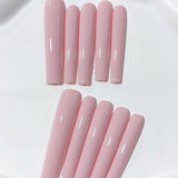 Soft Pink Minimal Glossy Extra Long Press On Nails