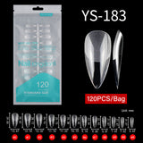 Nail Tips Free engraving and semi-matte press on nails pads 120 pieces, transparent and seamless fake nails in bags, fully attached to matte nail pads