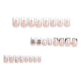 press on nails nude hot silver flame press on nails piece square nail patch fake nail wholesale｜365nails