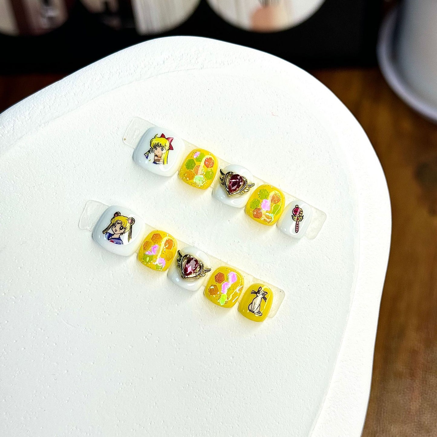 Cute Candy Cartoon Kids Press On Nails Mixed Style Set