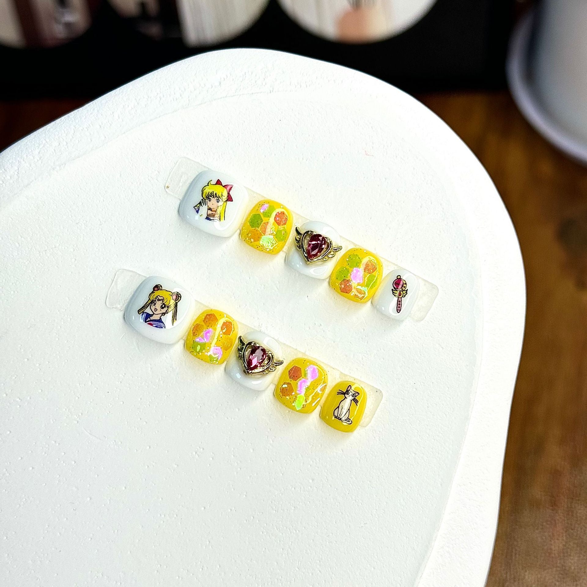 Cute Candy Cartoon Kids Press On Nails Mixed Style Set