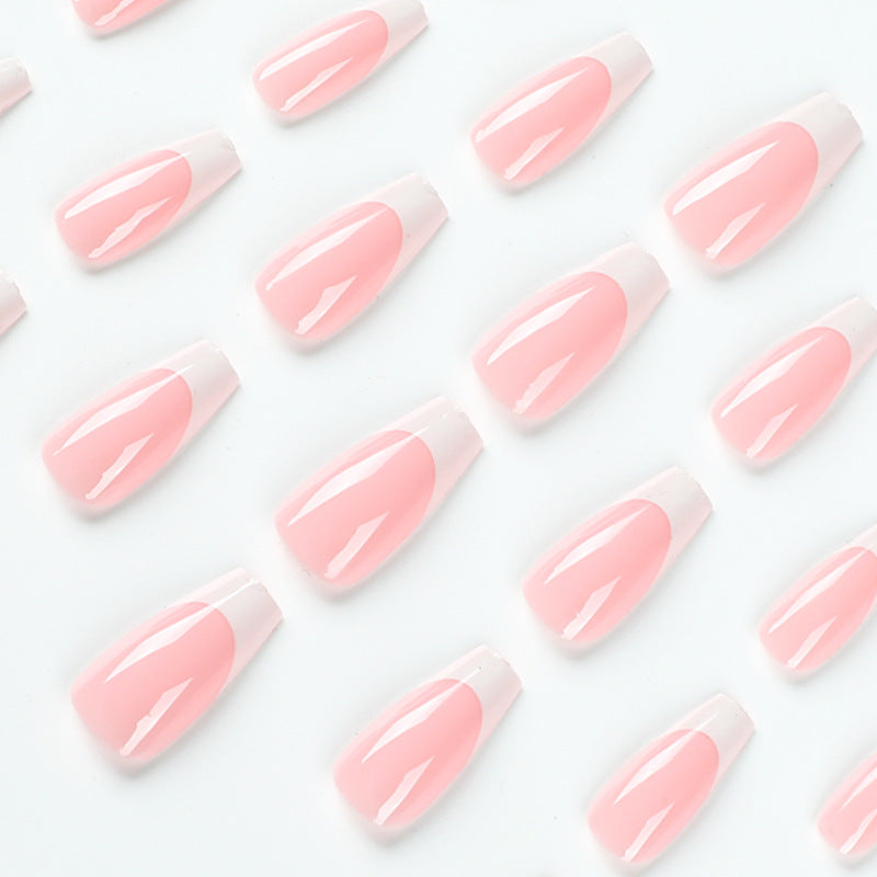 簡約白邊法式 穿戴甲 成品 可拆式 假甲｜365nails