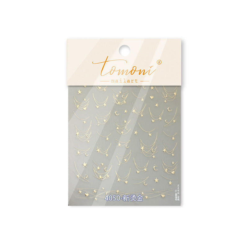 Starry Night Gold Foil – Celestial Nail Art Set