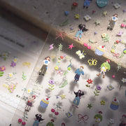 Colorful Street Style Character & Sweet Dessert Nail Sticker Set – "Blooming Youth Street"