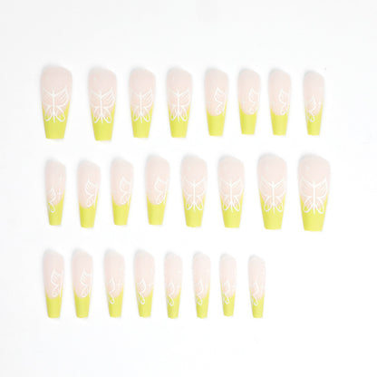 Butterfly  manicure green   removable  special  false nail｜365nails