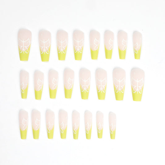 Butterfly  manicure green   removable  special  false nail｜365nails